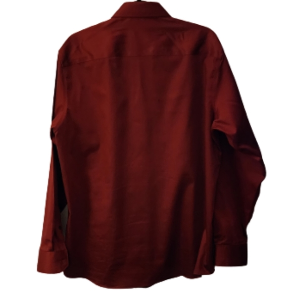 Kenneth Cole Dark Red Dress Shirt Long Sleeve Men's Size 16 1/2 34/35 - Picture 2 of 6